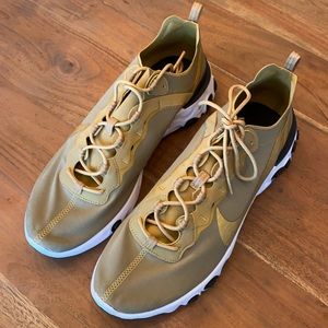 Gold Nike React shoes
